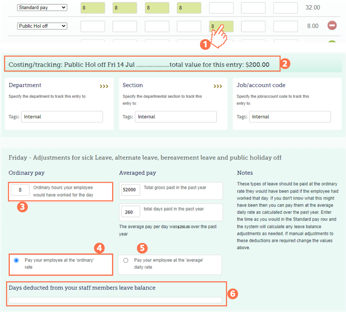 Checking the Calculated Rate for a Public Holiday Off in a Timesheet